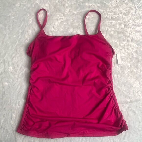 La Blanca Womens Magenta Pink Underwire Tankini Swimsuit Top Size 8 NWOT - Picture 1 of 5